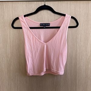 Pink cropped tank top